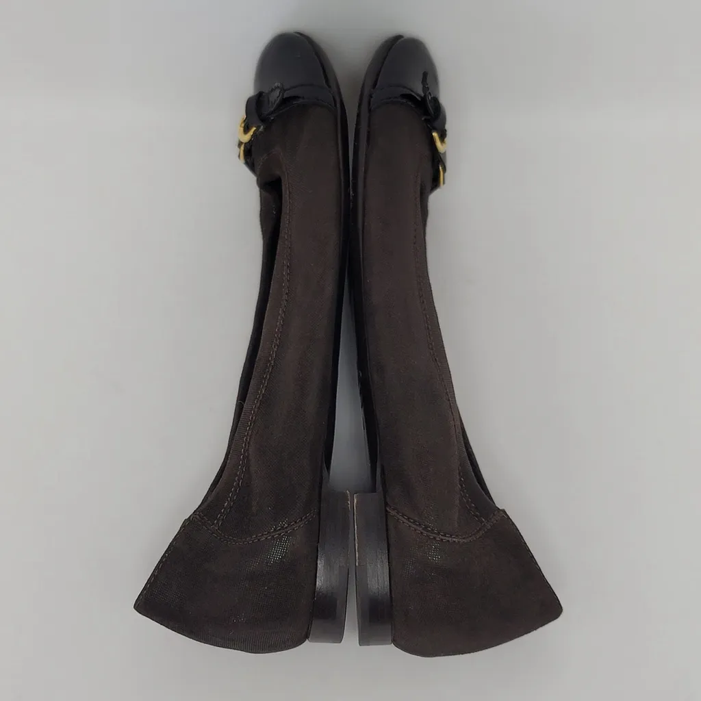 AGL Attilio Giusti Leombruni Brown Suede Patent Leather Slip On Ballet Flats 40 Size 9 - Image 11