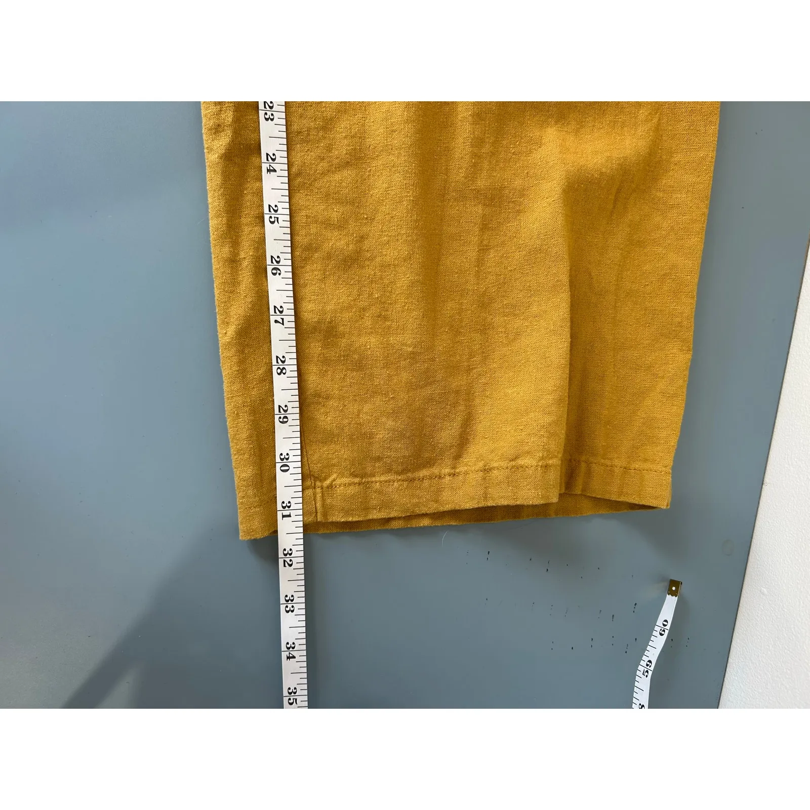 Old navy mustard yellow linen blend Pants wide leg size XL tall some wear - Image 7