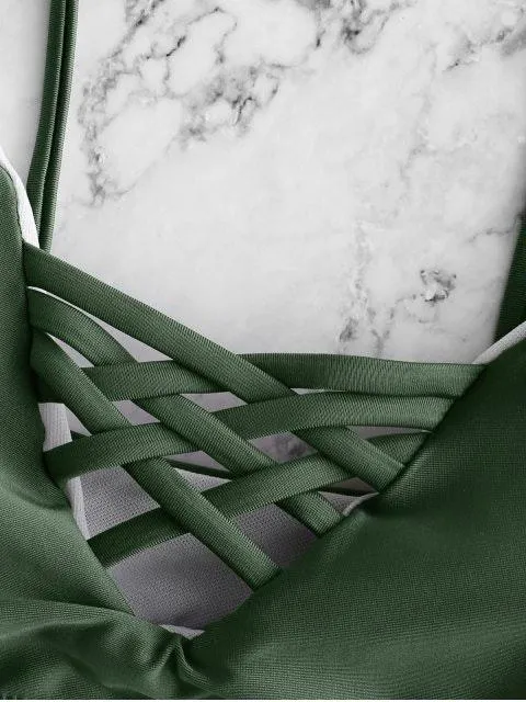 Zaful Olive Green Bikini Set - Image 3