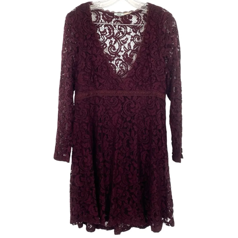 Kimchi Blue Dress Babydoll Lace Maroon Vamp Whimsigoth - Image 2