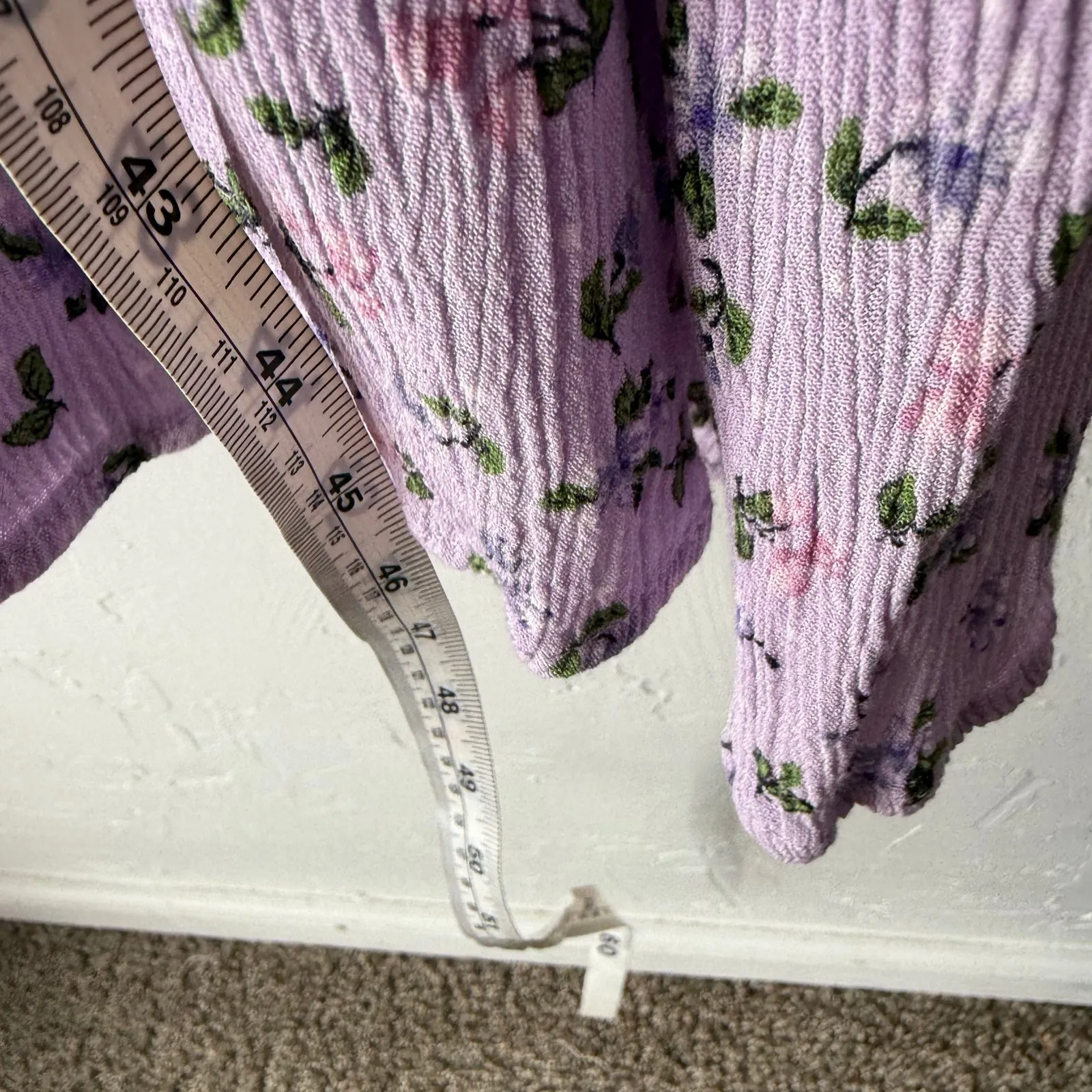 Reborn J Size Large Purple Floral Cottage Smocked‎ Babydoll Milkmaid Midi Dress - Image 9