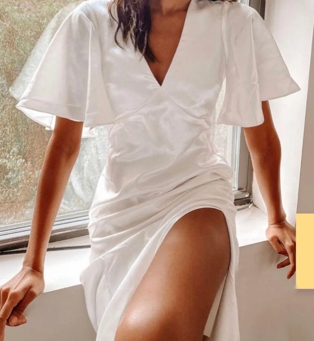 White silk prom dress - Image 3