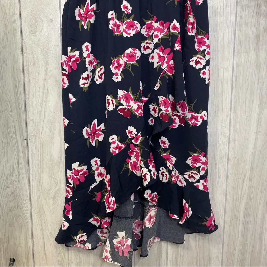 J. Crew Floral Ruffle Faux Wrap Midi Dress size M Medium L2340 - Image 5