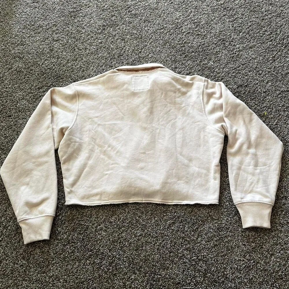 Hollister-co Women's Pink and Cream Sweatshirt - Image 3