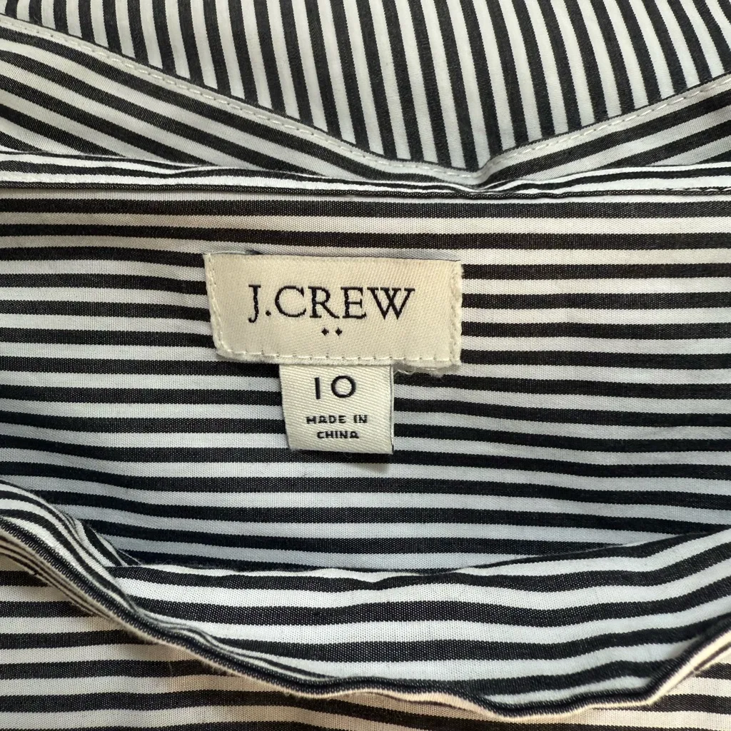 J. Crew Striped Funnelneck Top in Cotton Poplin - Image 4