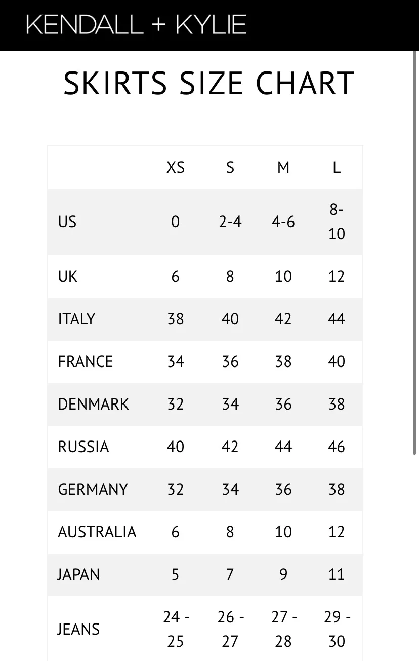 Kendall & Kylie denim blue and white print button from skirt waist 27 in. - Image 6