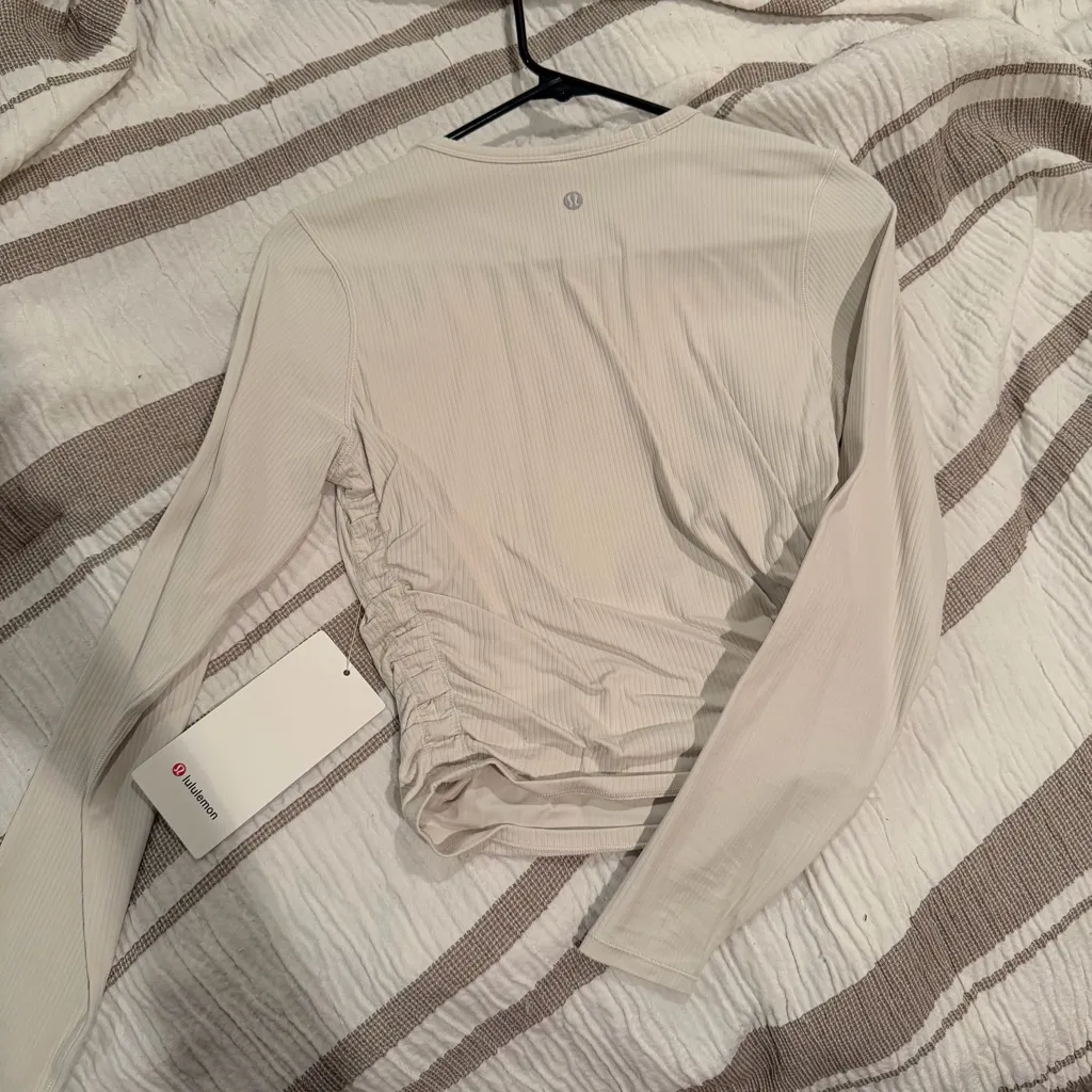 Lululemon All It Takes Ribbed Nulu Long-Sleeve Shirt In Bone - Image 10