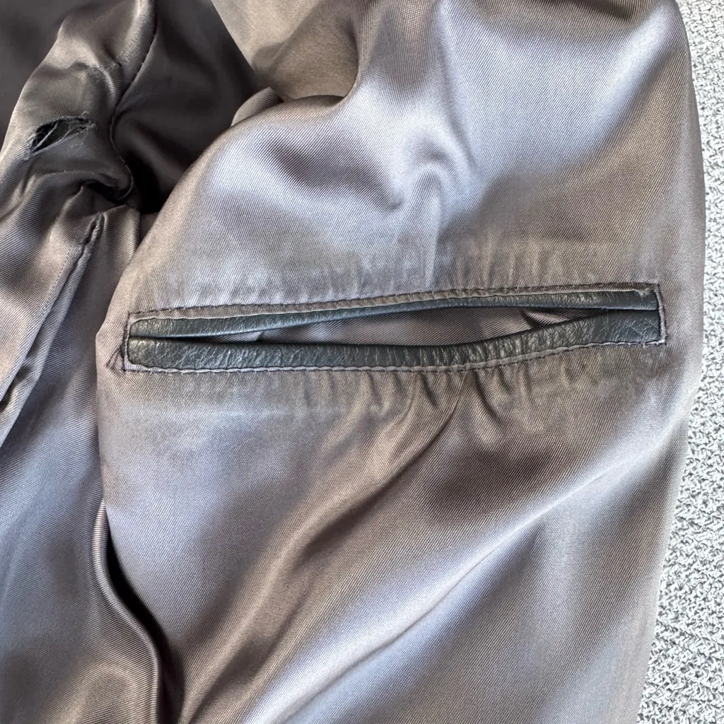 Vintage 80s Black Leather Buckle Neckline Cropped Leather Jacket Sz 46 Large XL - Image 13