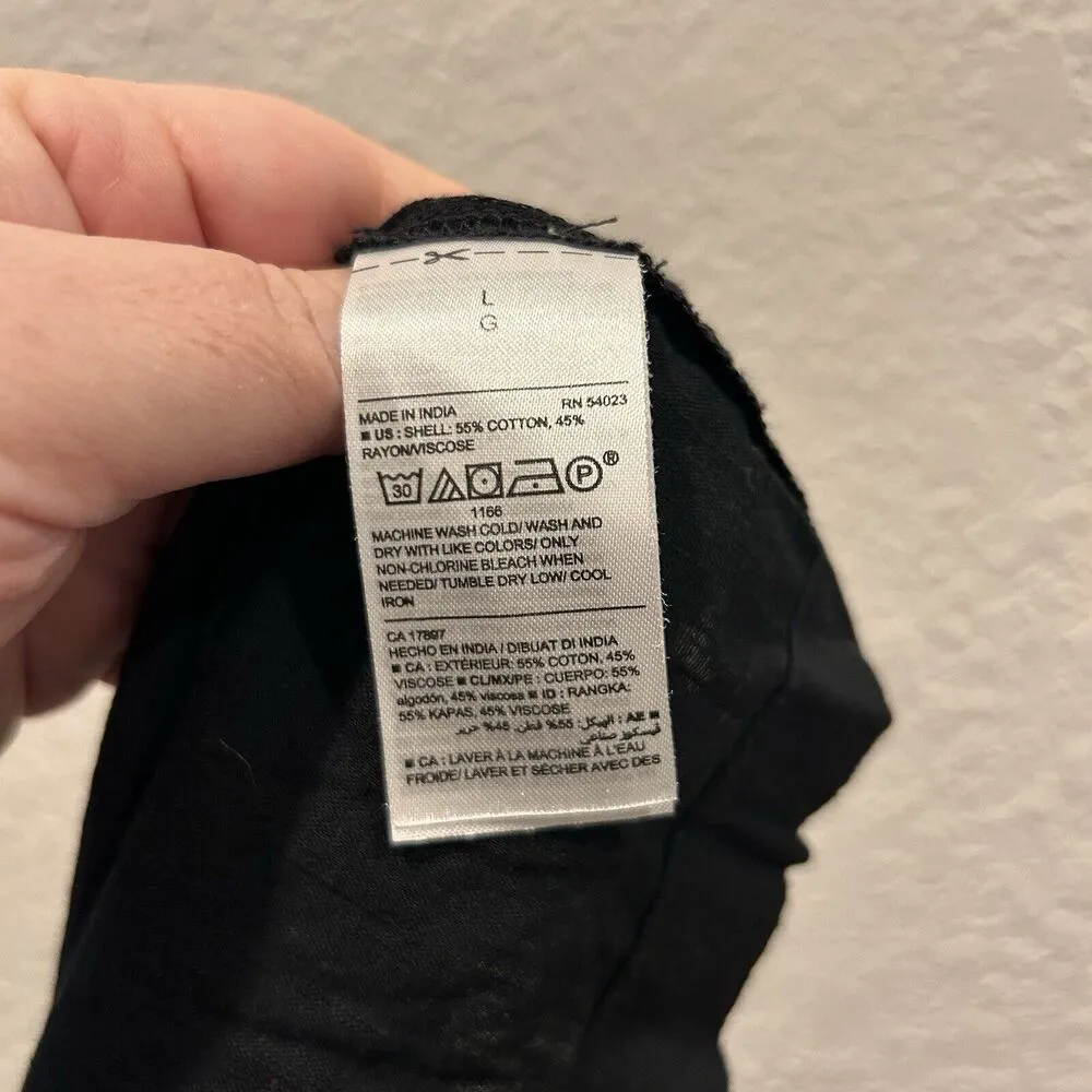 Old Navy Adjustable Strap Tank‎ Top Black Size Large Tie Front Elastic Back - Image 7