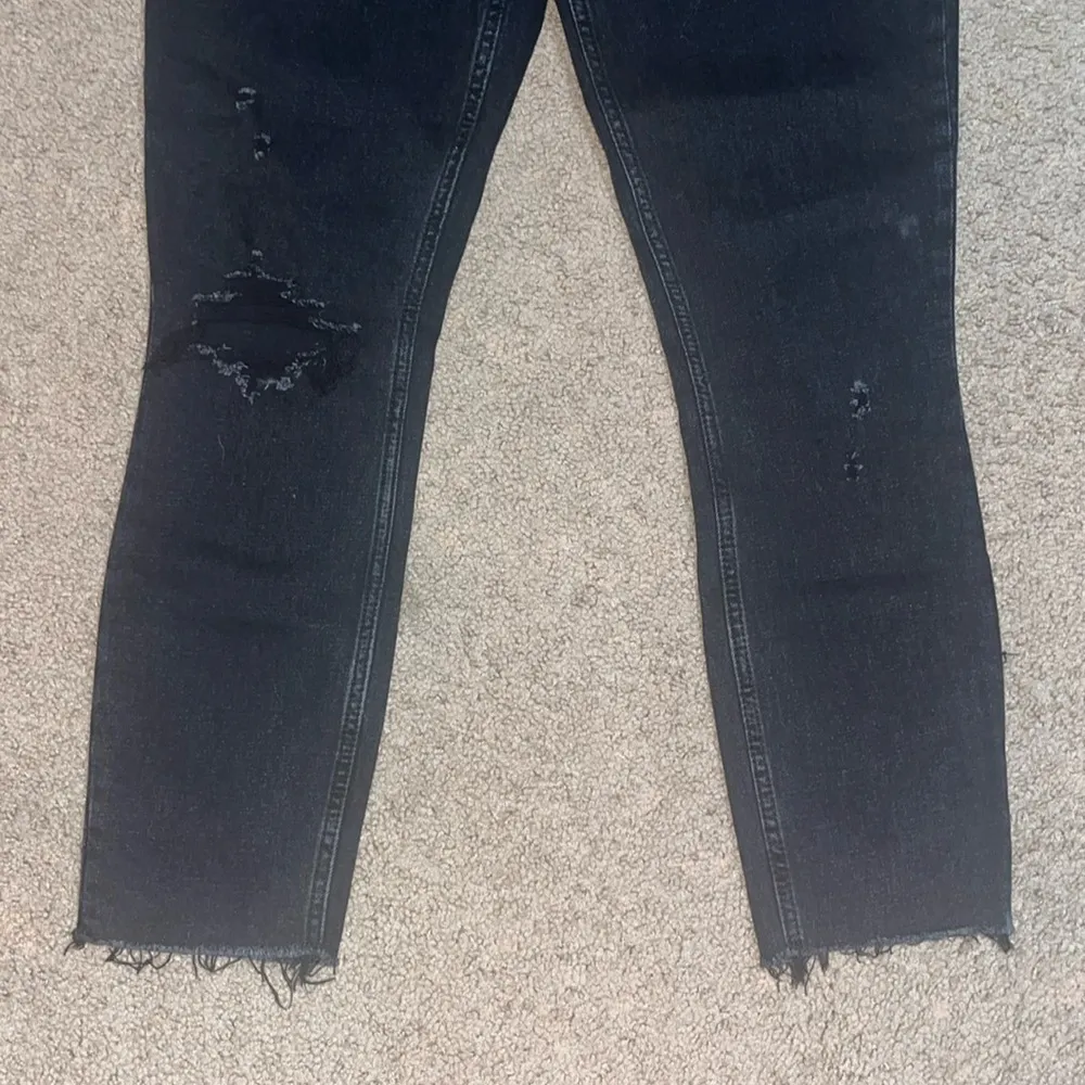 Abercrombie & Fitch Curve Love Skinny High Rise Jeans Black Destroy Denim 27 4L‎ - Image 5