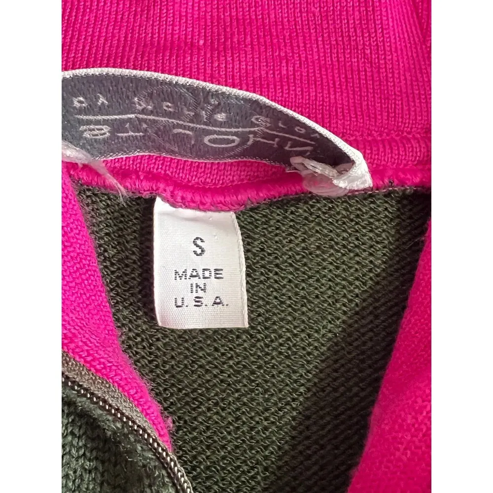 St. John  Green Over size Half Zip Hoodie Pullover Sweater size Small - Image 3