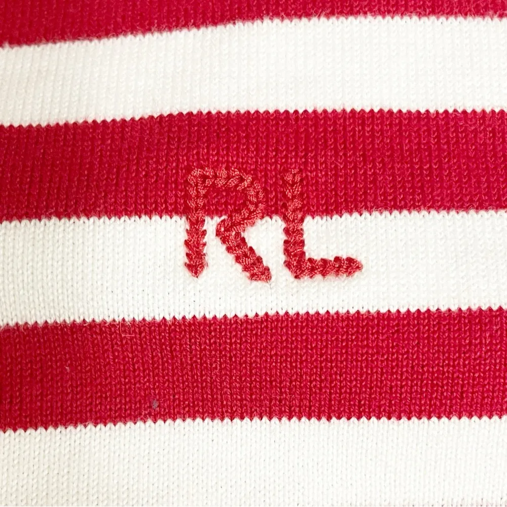 Polo Ralph Lauren Striped Jersey T-Shirt Dress Red & White Cotton Size Medium - Image 13