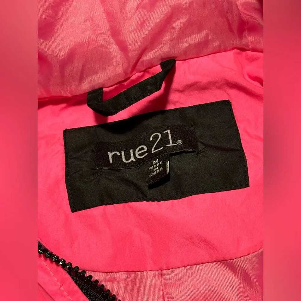 EUC Rue 21 Multicolor Neon Color Blocking Y2K Windbreaker 2 pockets size medium - Image 9