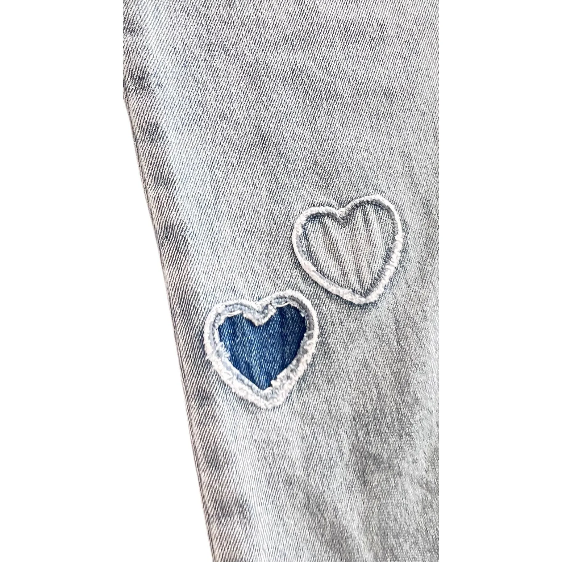 SHEIN ICON Heart embroidered jeans size M - Image 2
