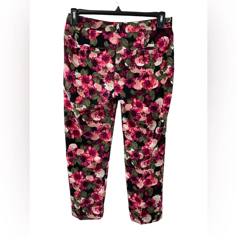 Banana Republic Avery Floral Print Tapered Ankle Trouser Pants‎ Size 2 Short - Image 4