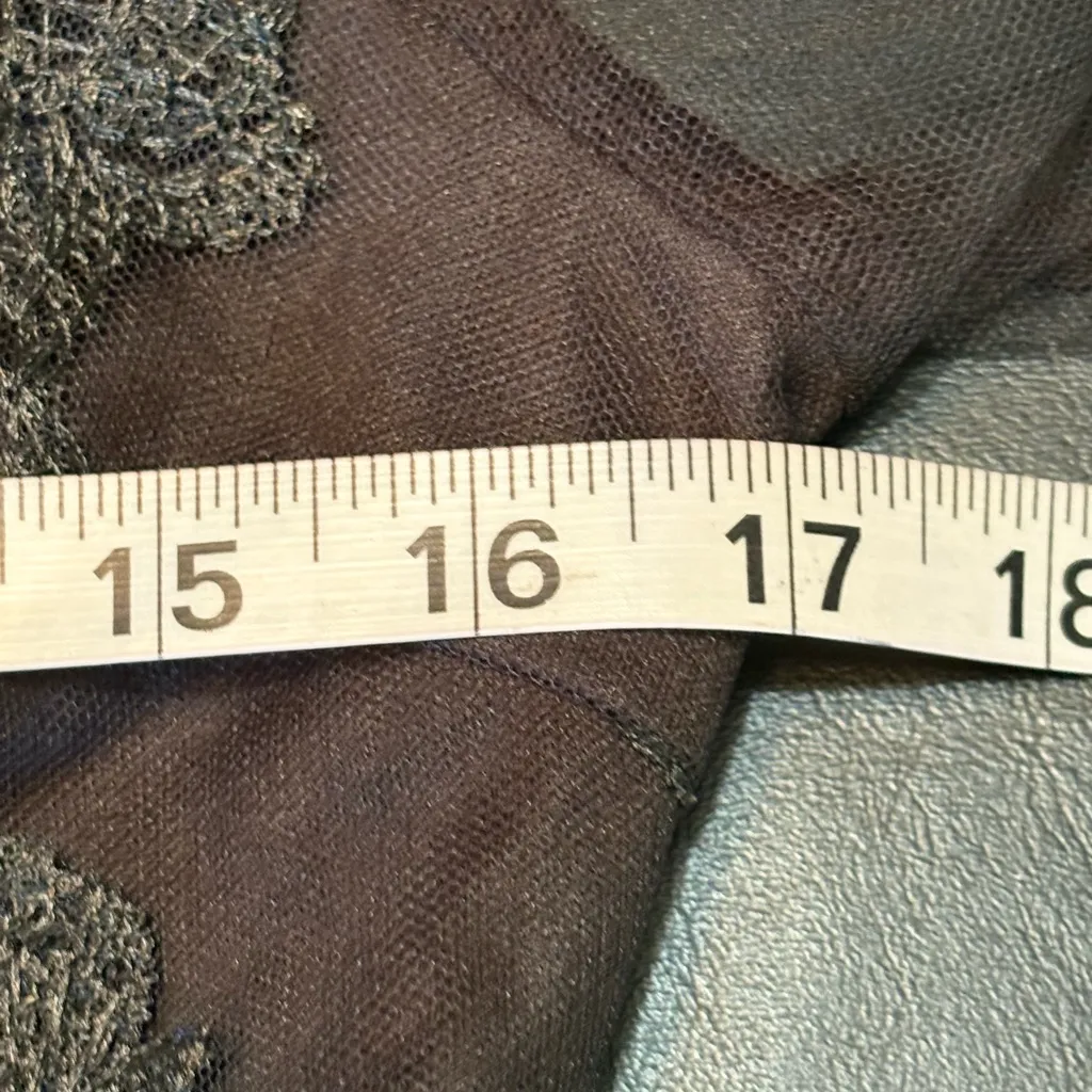 Embroidered Sweetheart Illusion Long Sleeve A-line Tulle Midi Dress #299902 NWT - Image 10