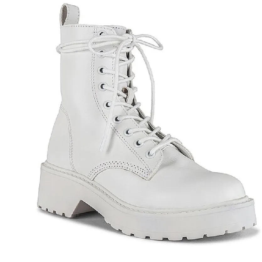 Steve Madden White ‘Tornado’ Lace-Up Combat Boots - Image 3