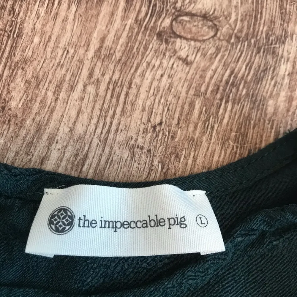 The Impeccable Pig Dark Green Cold Shoulder Blouse - Image 3