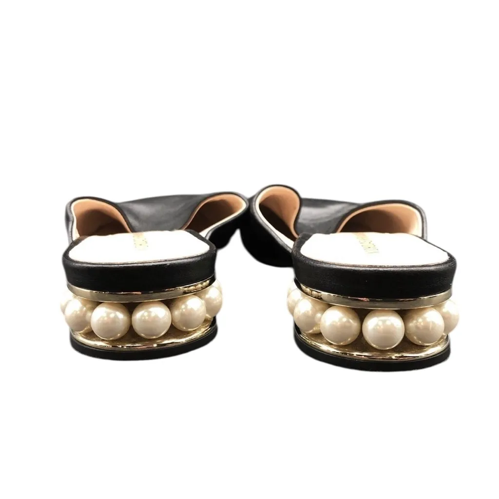 $625 Nicholas Kirkwood Black Casati Pearl Leather Slipper Mules Flats 36 US 6 - Image 7