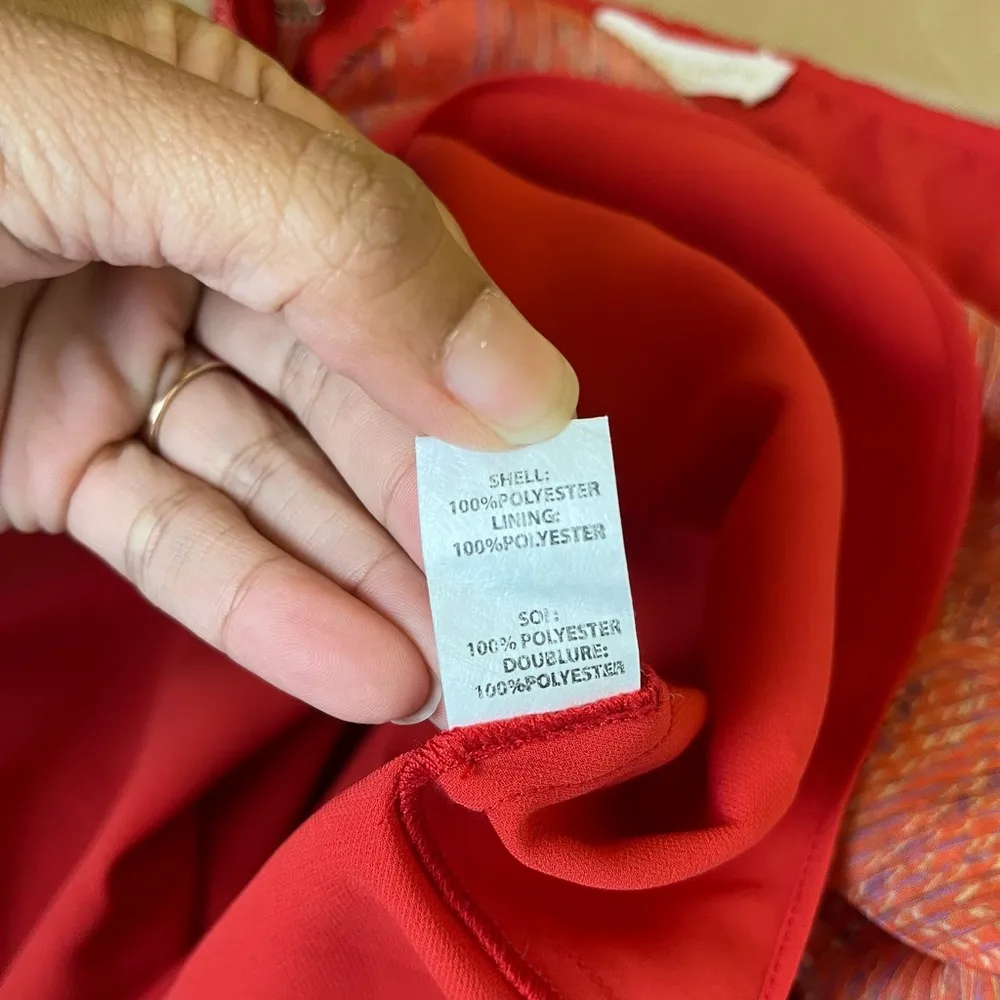 Ramy Brook Red Paisley Smocked Waist Dress - Image 5