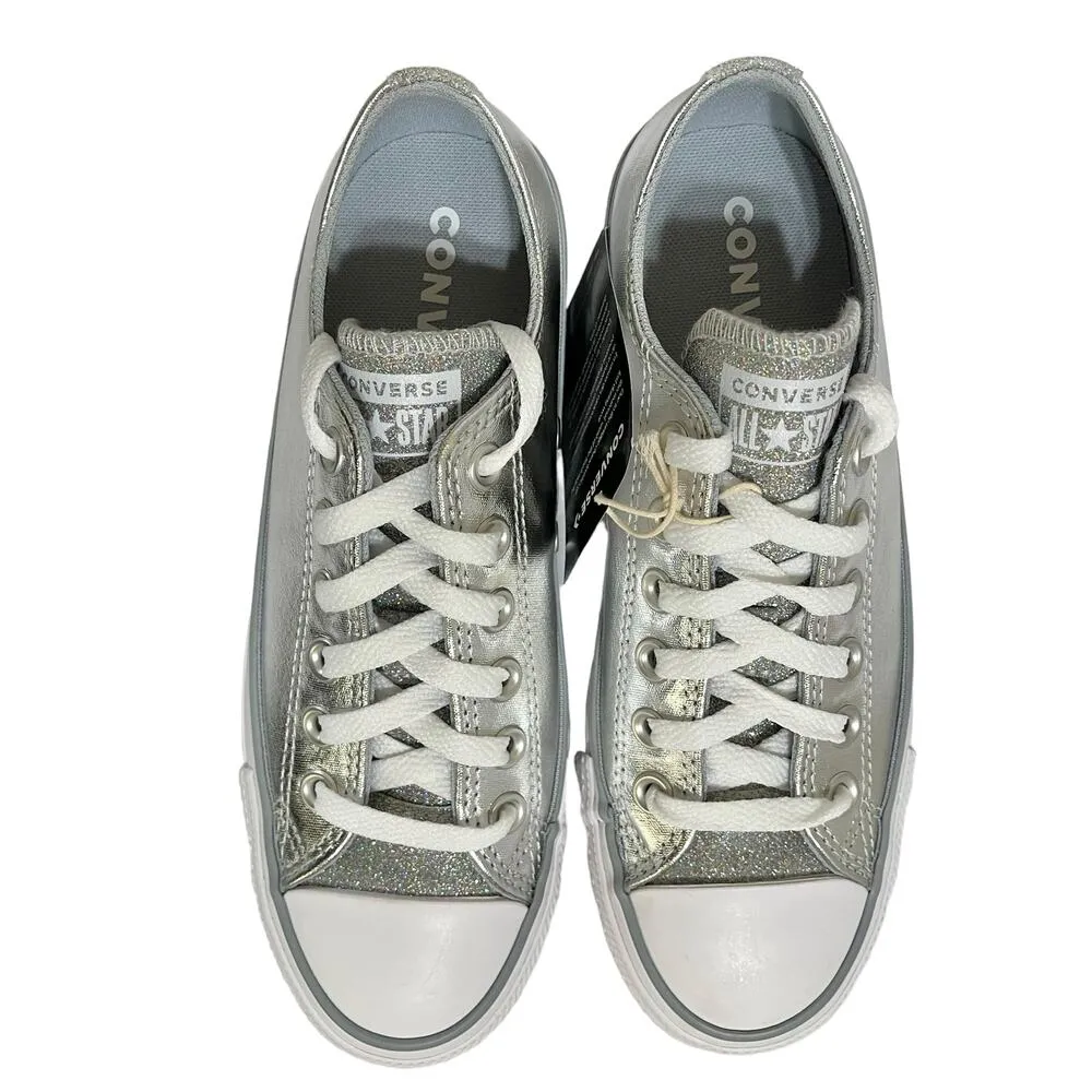 NWT  Chuck Taylor All Star Heirloom Silver Sparkle Low Top Sneakers - Image 9