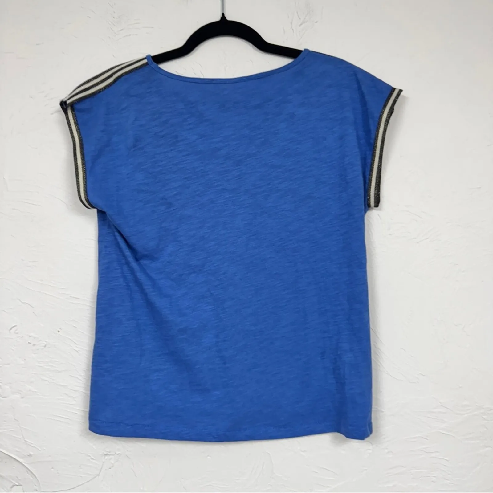 Sita Murt Blue Cotton Short Sleeve Tee Shirt Womens M Natural Fibers Comfort Top Size M - Image 5
