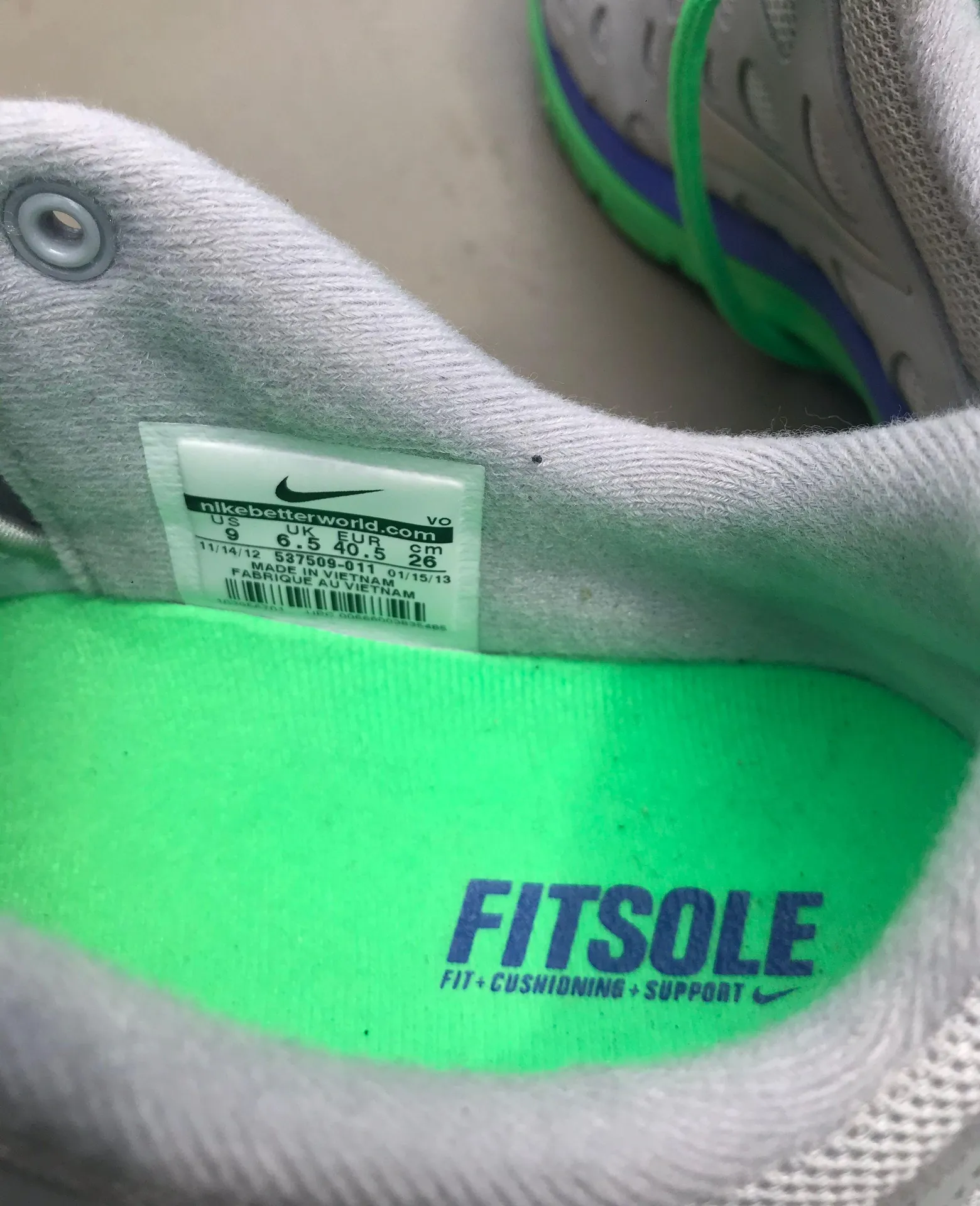 Grey, Green, And Blue Fit Shoes - Image 6