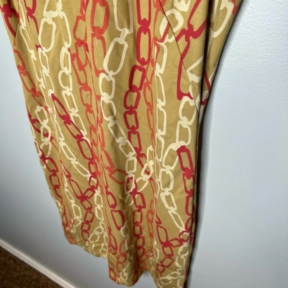 J. McLaughlin Brown Red Dress Chain Ponte knit sheath stretch career size small - Image 4