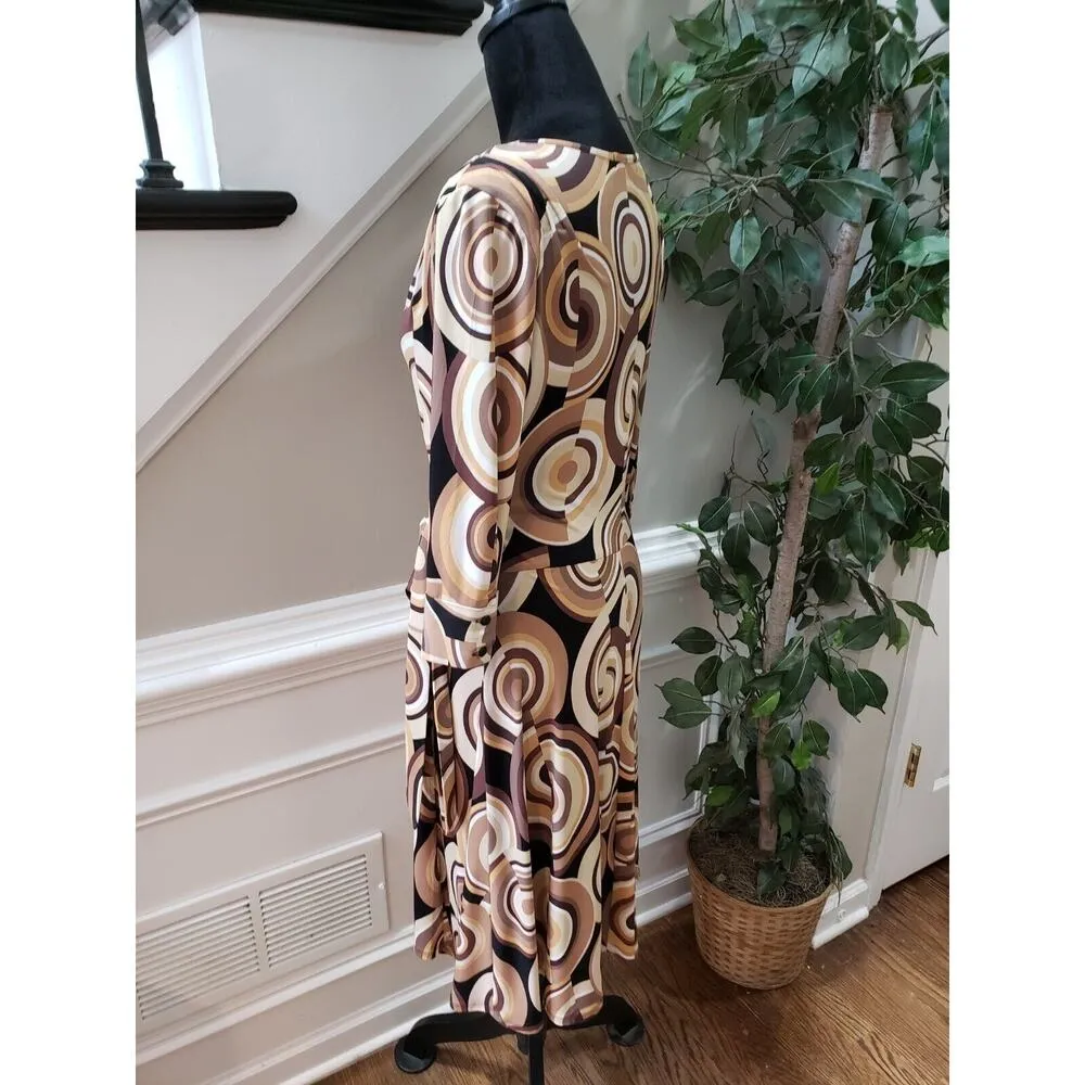 Bisou Bisou Women's Multicolor Polyester Wrap 3/4 Sleeve Knee Length Dress 8 - Image 8