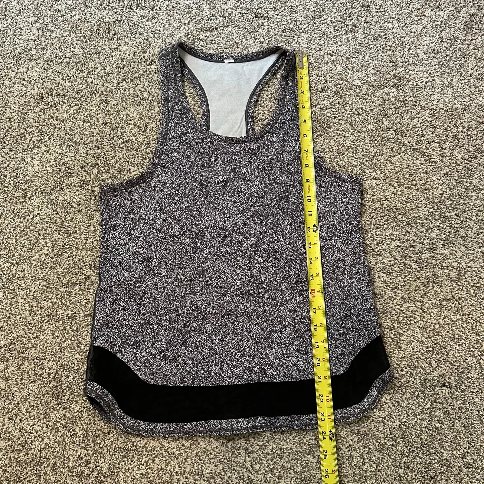 Lululemon black & white speckle pattern racerback tank top - Image 8