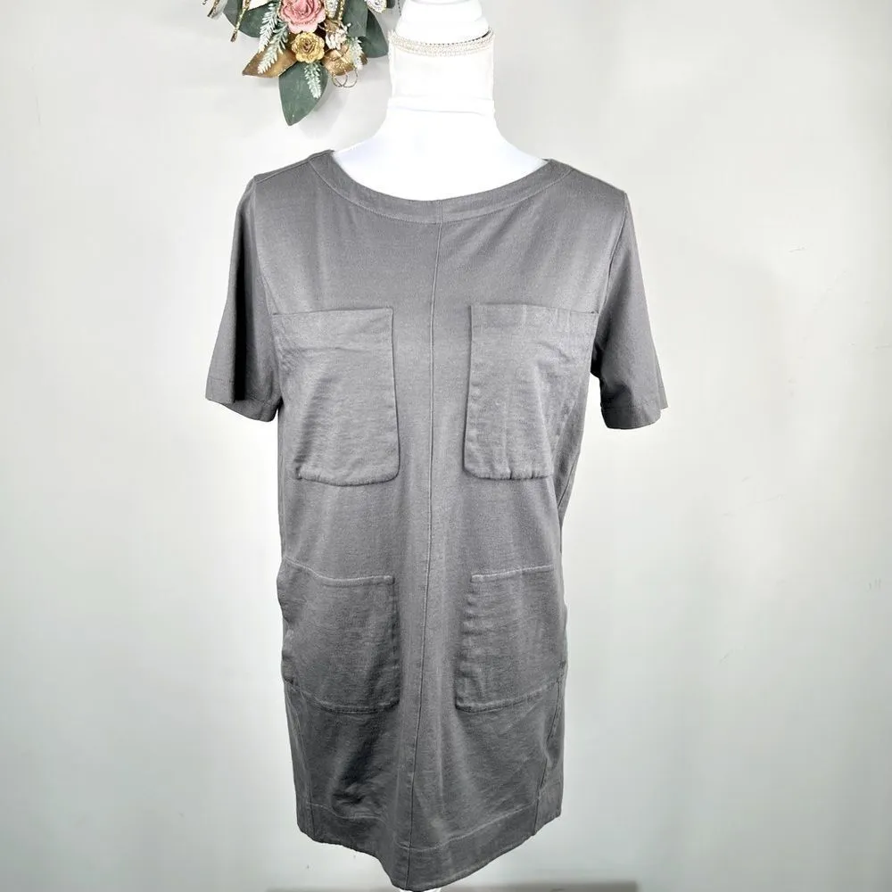Everlane Gray Utility Pocket Shift T Shirt Dress Cotton Size XS - Image 2
