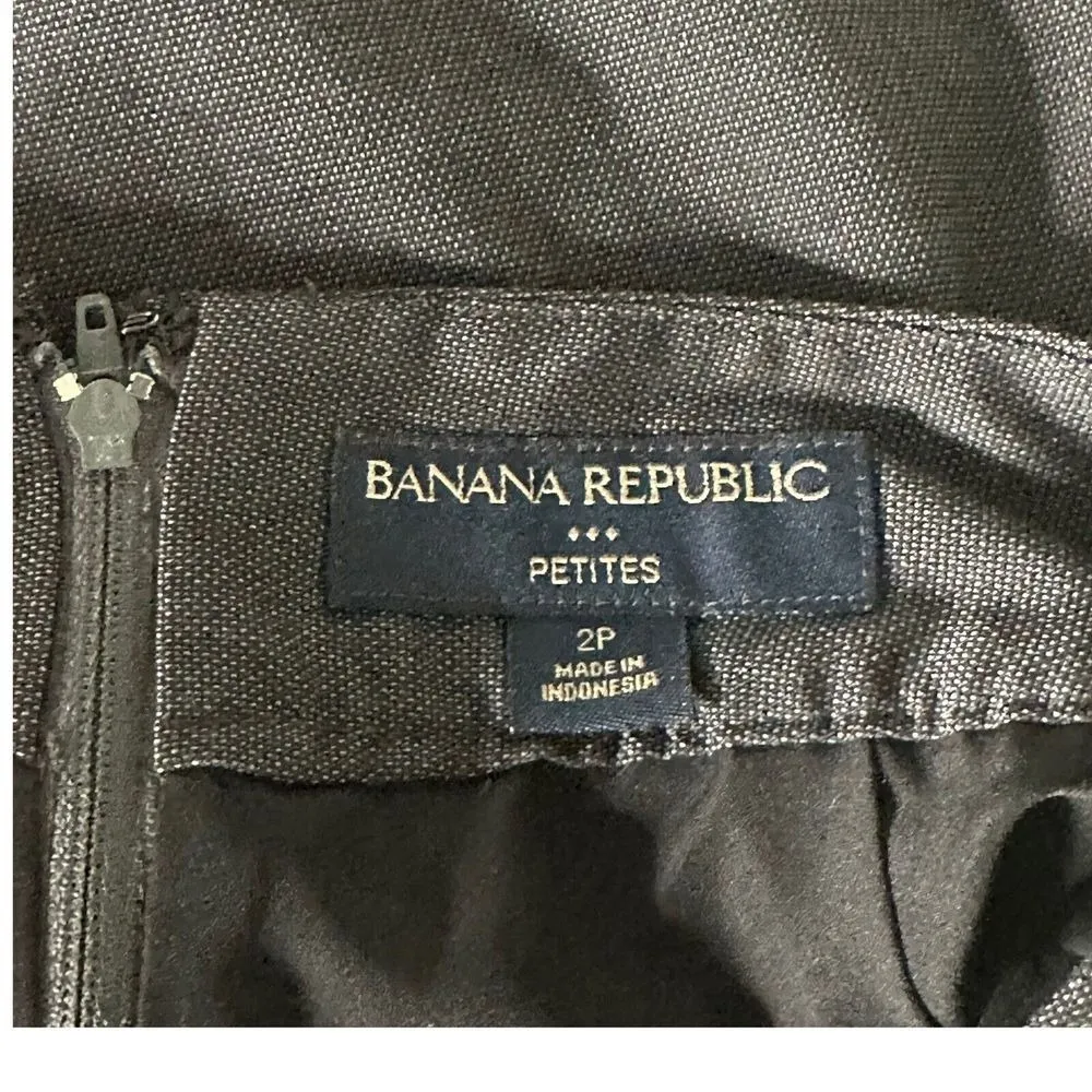 Banana Republic Straight Pencil Short Shirt Size‎ 2 P Gray Black Office Siren - Image 3