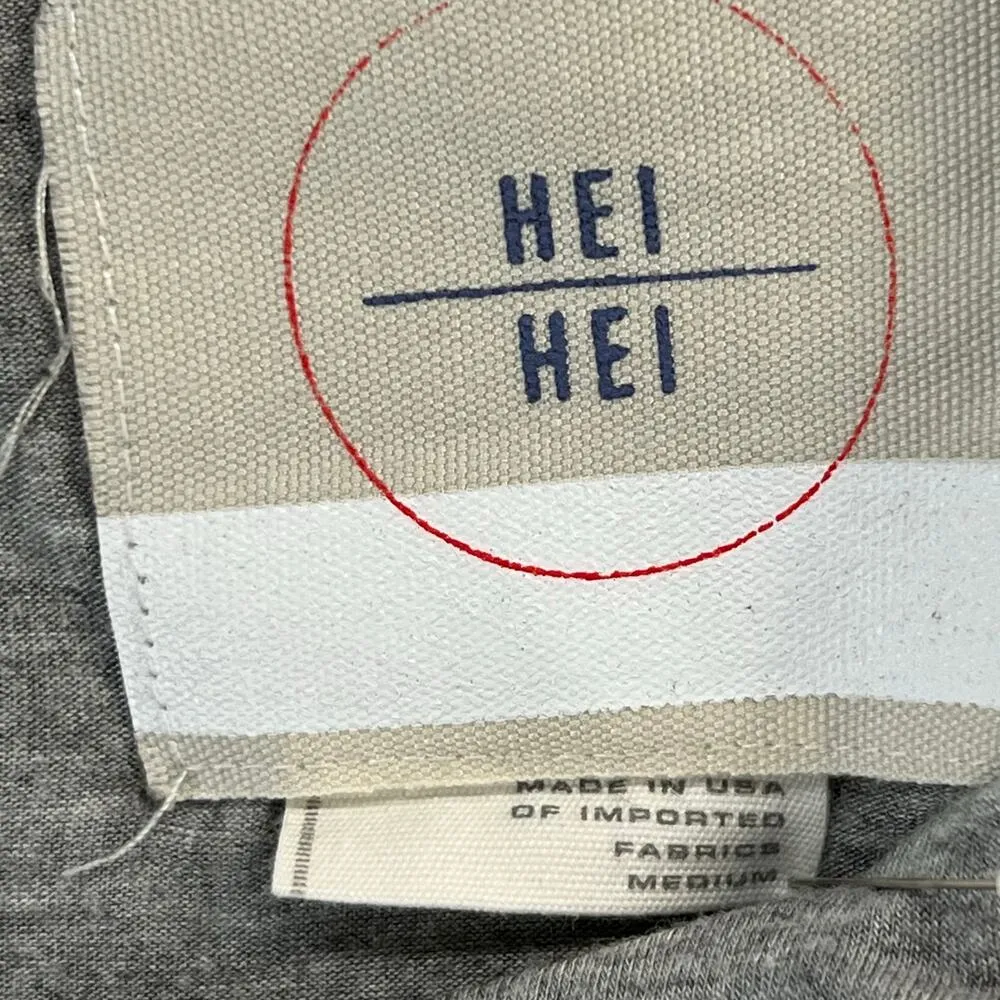 Anthropologie Hei Hei Rhodes Jumpsuit M Gray Black Blouson Pockets Boho Chic - Image 14