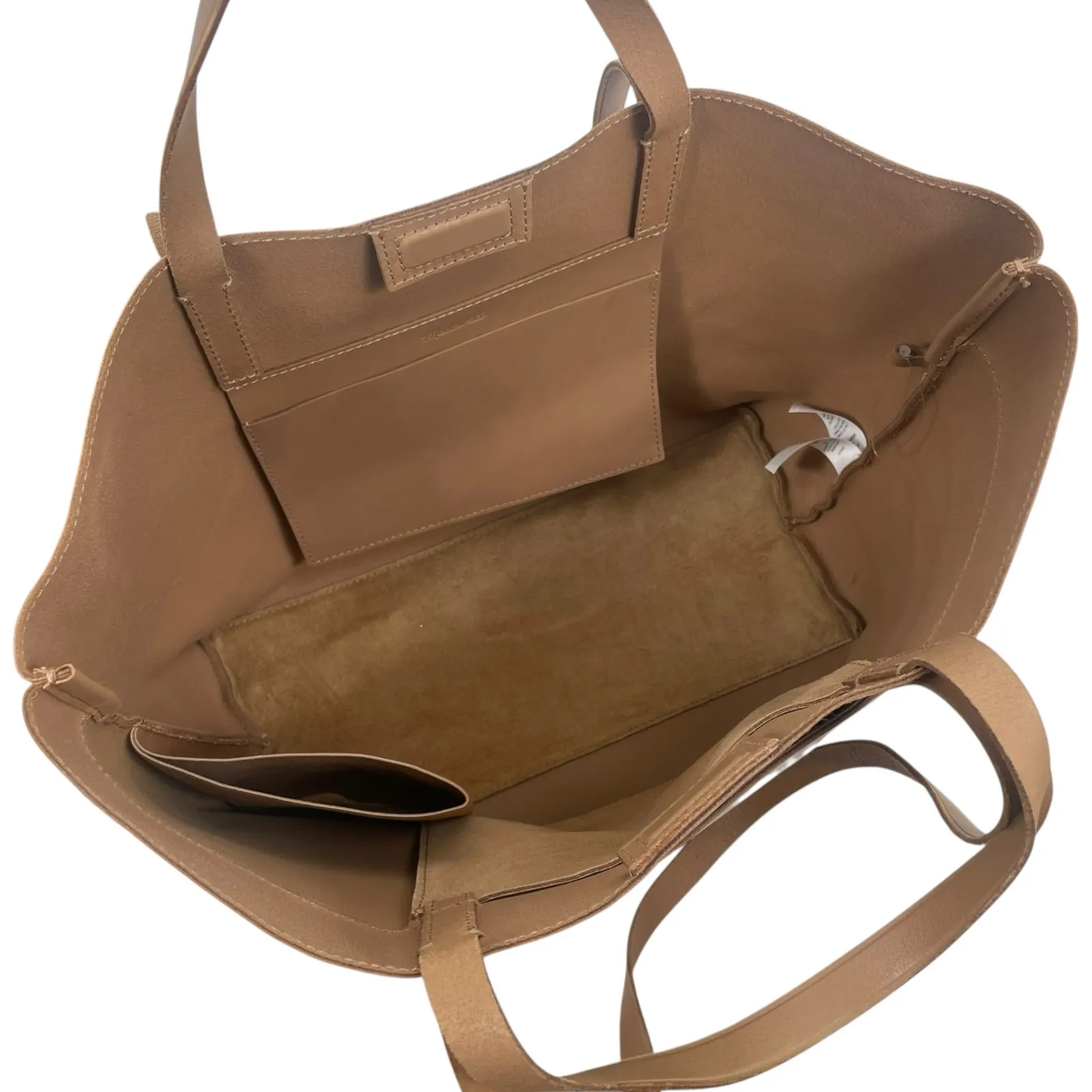 Madewell Medium Essentials Leather East West Tote Bag Carved Wood Tan - Image 10