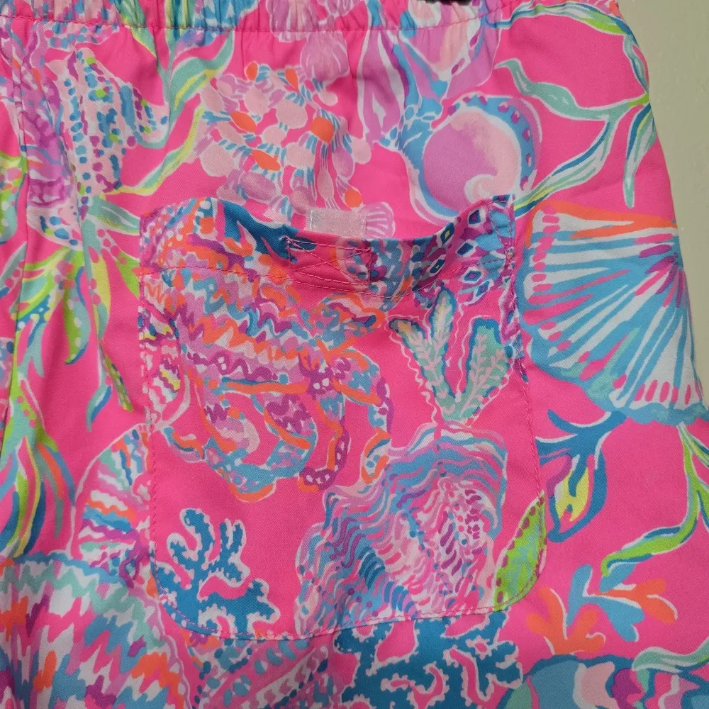 Lilly Pulitzer Ocean Trail‎ Lined Shorts Sz Small Shell Me Something Good Beach - Image 5