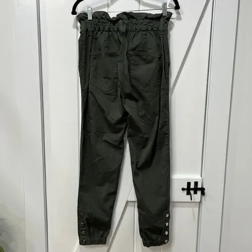 Veronica Beard Womens Tedi Tapered High Rise Pants 27 Green Paperbag Button Fly - Image 7