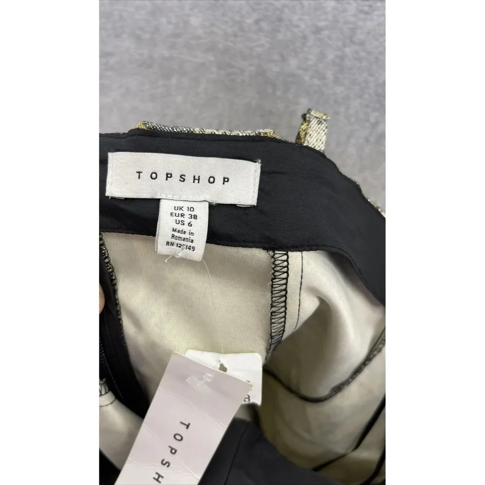 TopShop dress Gold Black Snakeskin Shimmery Dress Size US 6 UK 10 Sleeveless - Image 11