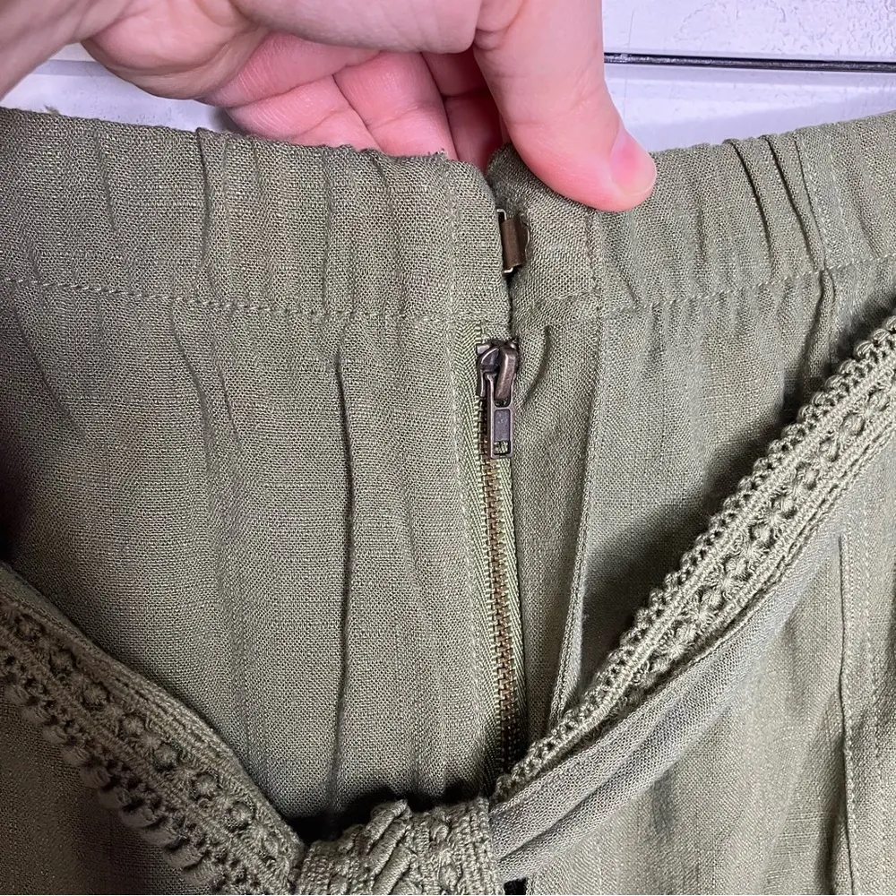 Soft surroundings summer breeze shorts linen blend green new with tags size 1X‎ - Image 4