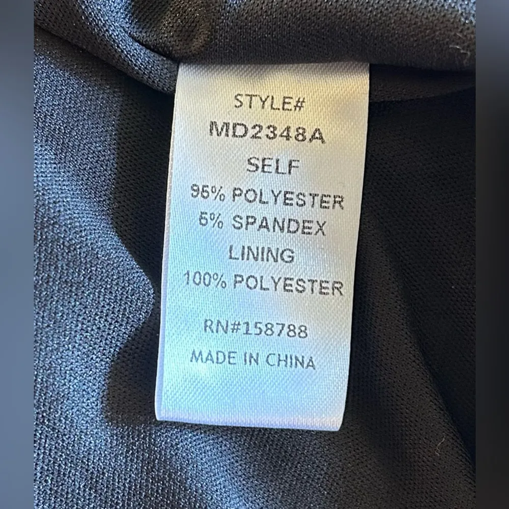 MABLE Side Ruched/Cinched Self Tie Strappy Little Black Knit Mini Dress Sz S - Image 9