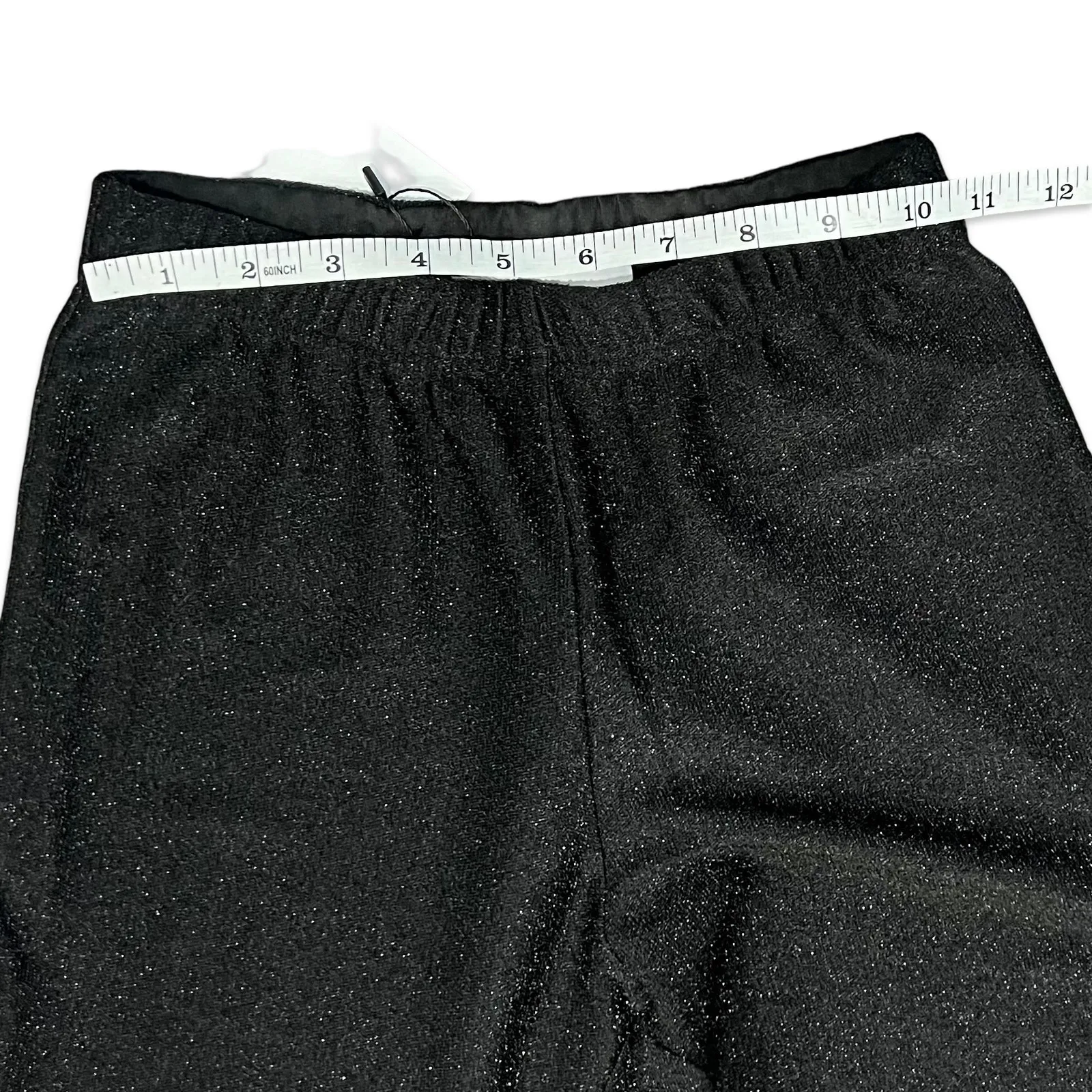 Sleeper Black Sparkle Glitter High Waist Stretchy Wide Flare Pants sz XS NEW Tag - Image 8