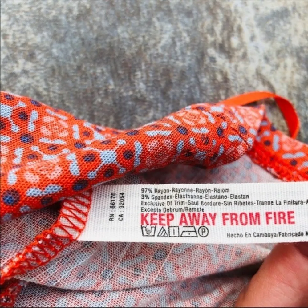 Free People Lucky Now Brami Vermillionette Combo Cropped Top Small - Image 10