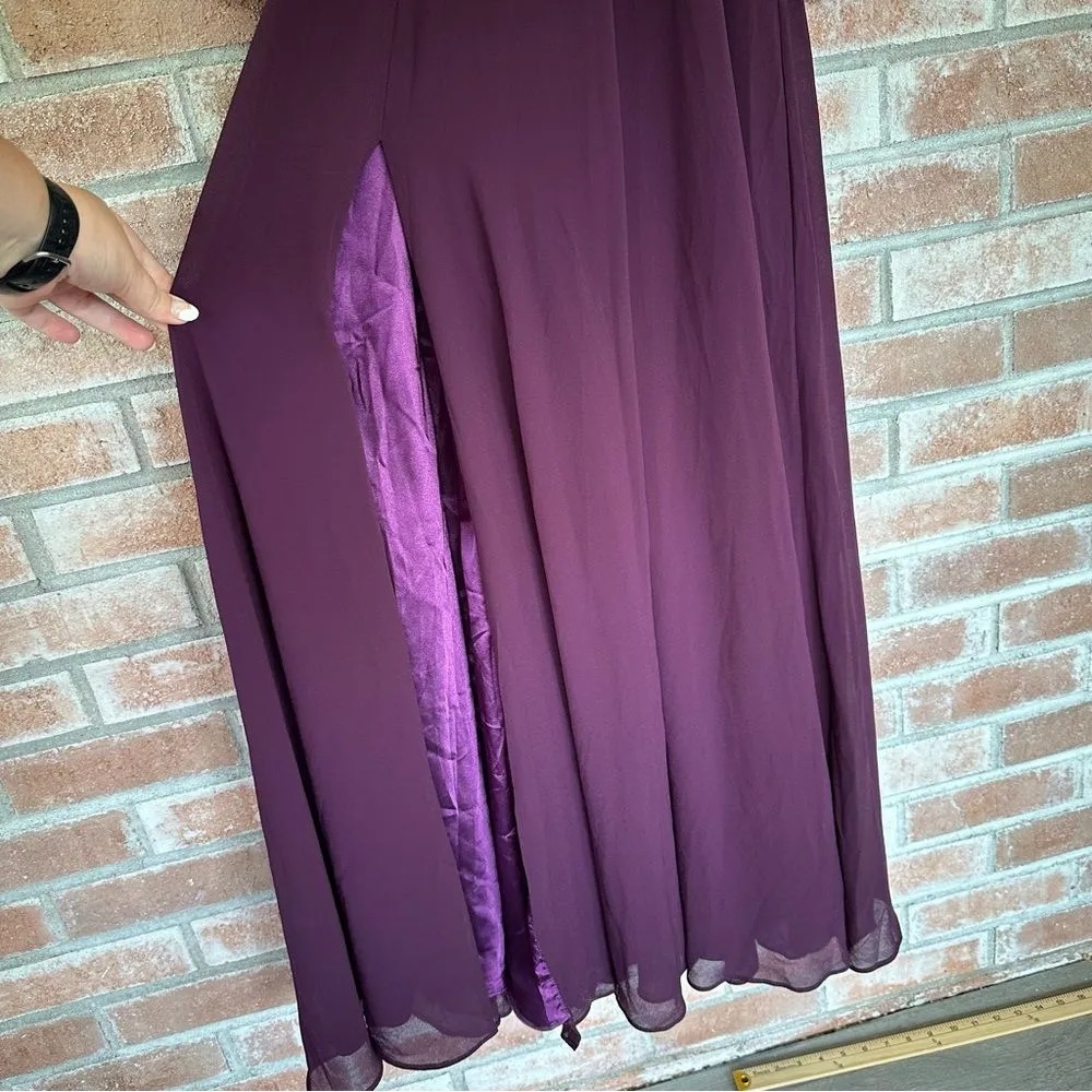 Lulu’s Adoring You Long Sleeve Maxi Dress NEW Women’s Small Purple Chiffon Gown - Image 10