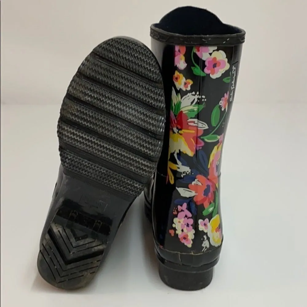 Roma Epaga' Floral Rain Boot size 8 Black - Image 9
