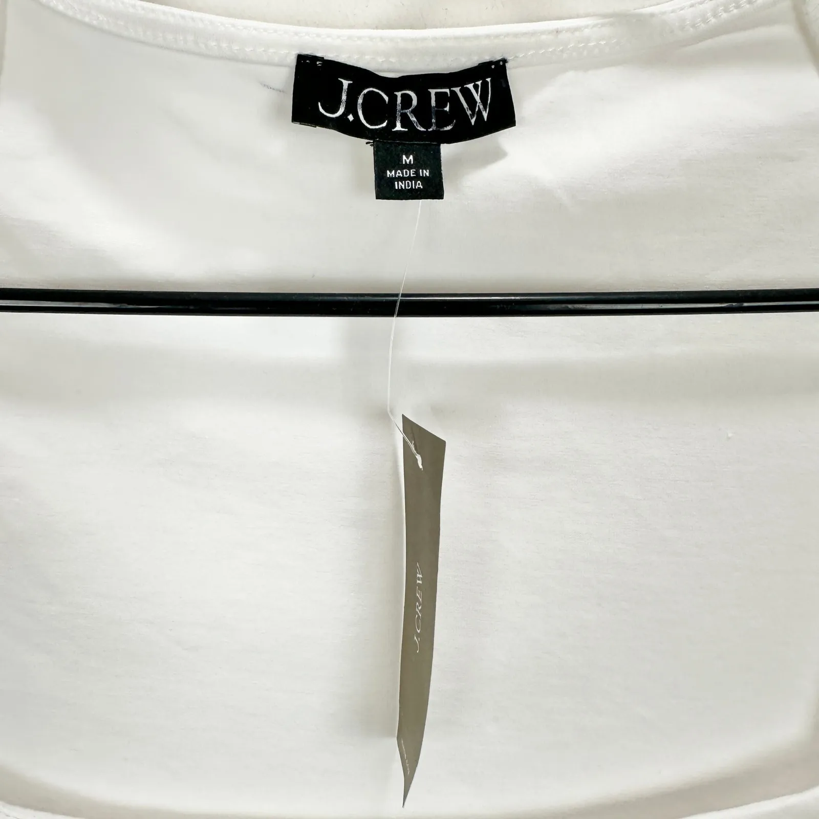 J.Crew Squareneck Cap Sleeve Top Stretch Cotton Blend White Fitted Medium NWT - Image 6