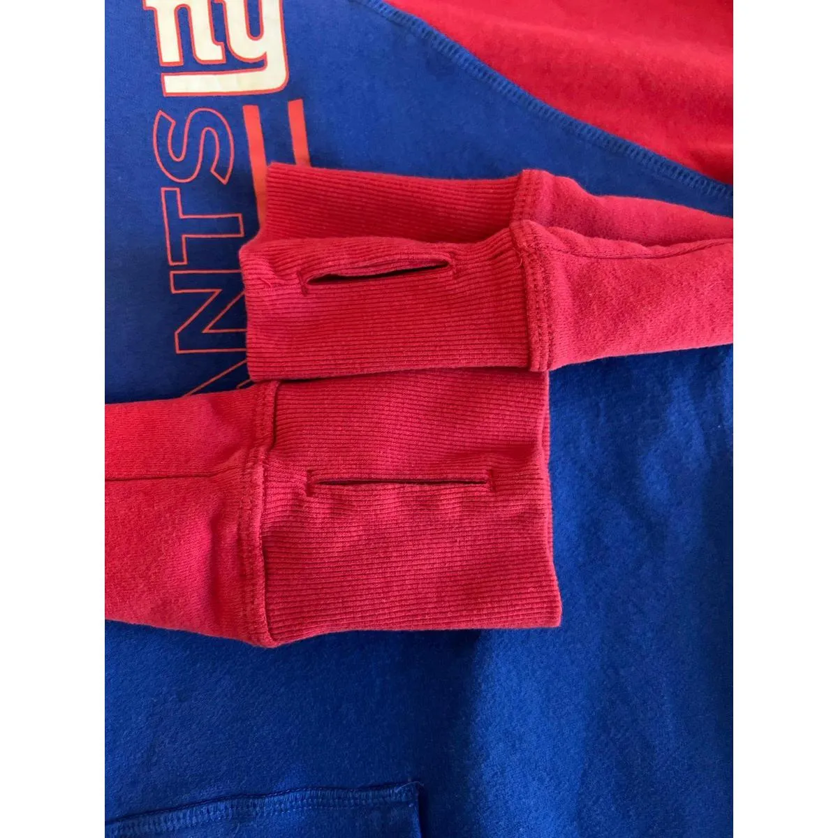 NFL Team Apparel NY Giants Hoodie Blue/Red Size XXL *Flaw - Image 9