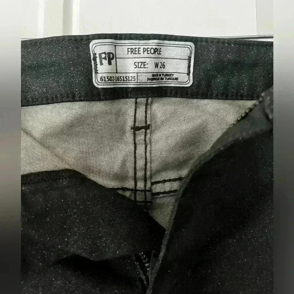 Free people black jeans with silver shimmer - Image 2