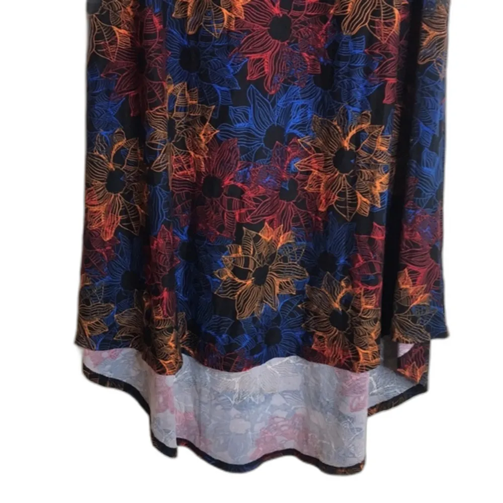 Lularoe floral colorful stretch Carly T-shirt dress size small - Image 3