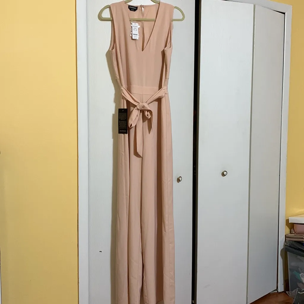 Bebe  tie-waist slit back jumpsuit - Image 3