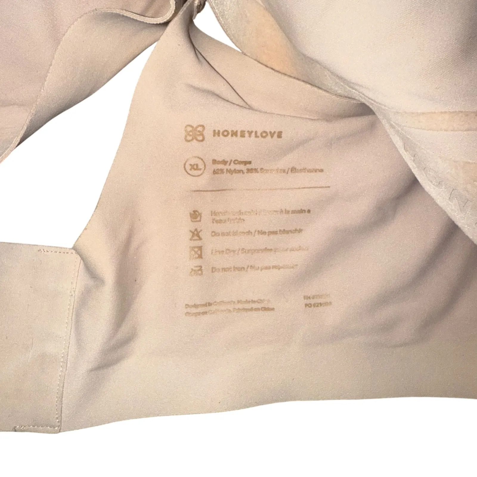 HONEYLOVE Shapewear Comfort Flex Bra Beige XL Seamless Support Everyday Wear Tan - Image 3