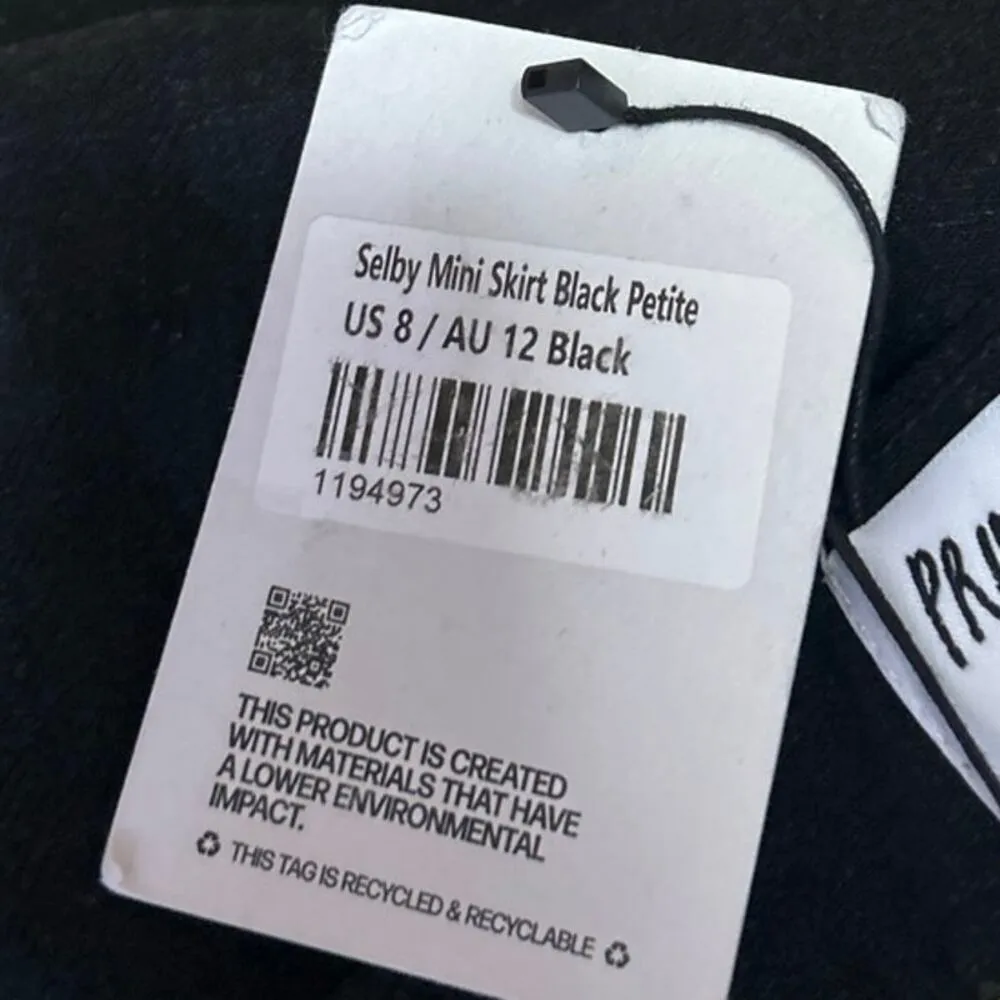 NEW Princess Polly Selby Womens Black Zip High Waisted A Line Mini Skirt Size 8 - Image 5